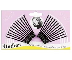 Eurostil Acanalado Clips Acero Con Bolita Negra 50mm Pack 1un