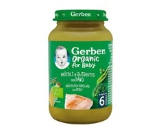 Gerber Ekologiška brokolių ir žirnių tyrelė su kalakutiena 190g