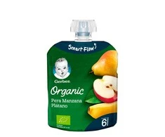 Gerber Ekologiškos kriaušės, obuoliai ir bananai 90g
