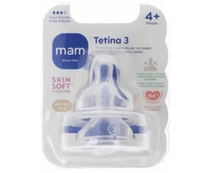 Mam SkinSoft Silicone Teat Fast Flow 4+ Months 2 Units