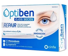 Optiben Dry Eyes Repair akių lašai 20 vnt vienkartinių dozių
