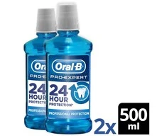 "Oral-B Pro-Expert" burnos skalavimo skysčio "Professional Protection" 500 ml rinkinys 2 vnt