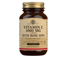 Solgar Vitaminas C 1g 100 tablečių su erškėtuogėmis