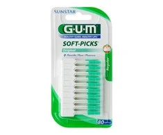 Sunstar Gum Soft-Picks Original With Regular Fluoride tarpdančių valymo priemonė 80 vnt