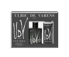 2 dalių rinkinys vyrams Ulric De Varens UDV Juodas For Men Eau De Toilette Purškiklis 100ml