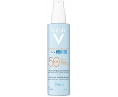 Vichy Capital Soleil UV Aqua Hydrating Invisible Purškiklis SPF 50 apsauginis veido ir kūno purškiklis, 200 ml
