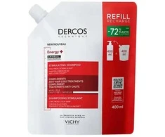 Vichy Dercos Energy+ Stimulating Šampūnas Refill šampūno slenkantiems plaukams papildymas, 400 ml
