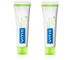 Vitis DUPLO Aloe Vera dantų pasta obuolių skonio 2X150ml +75ml nemokamai