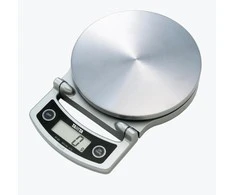 Tanita I Pagrindinės savybės: Elektroninės, metalo spalvos, lengvos, nedidelės, kompaktiškos, svėrimo riba iki 5 kg, padalos vertė 1g Tanita virtuvinės svarstyklės KD-400
