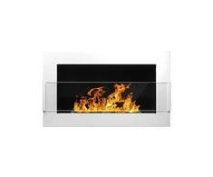 BIOHEAT 65x40 TUV Baltas LESS GLASS biožidinys įmontuojamas - pakabinamas su stiklu baltas blizgus