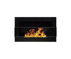 BIOHEAT 65x40 TUV Juodas GLASS biožidinys įmontuojamas - pakabinamas su stiklu mat juodas