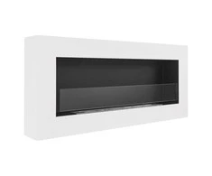 BIOHEAT 90x40 GLASS Baltas biožidinys pakabinamas baltas