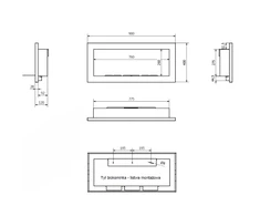 BIOHEAT SLIM 90x40 TUV Juodas GLASS biožidinys įmontuojamas su stiklu mat juodas