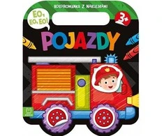 Aksjomat Eo, eo, eo! Transporto priemonės. Spalvinimo knygelė su lipdukais
