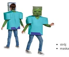 Almarina Minecraft karnavalinis kostiumas berniukui, zombiui, 110-122 cm (4-6 metai)