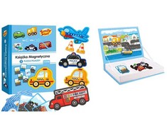 Magnetinės dėlionės Vehicles Automobiliai Smily Play knyga vaikams 3+ Dėlionė