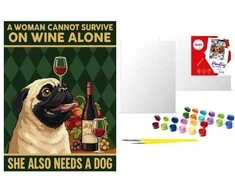 Art Active *****Malow.po num.30x40 Plakat Wino i pies 83864
