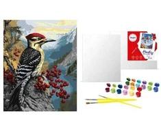 Art Active *****Malow.po num.40x50 Dzięcioł na kalinie 86940