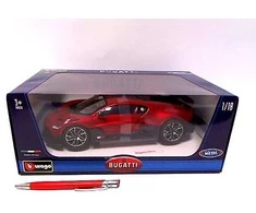 *BBURAGO metal, 1:18, Bugatti Divo Metalic, Raudonas