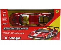 Bburago BBU 1:24 Ferrari Racing 488 Challenge Raudona 26586