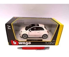 Vaikiškas automobilis Bburago Fiat 500, baltas