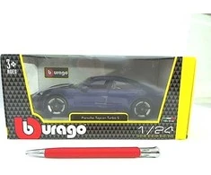 Metalinis automobilis Porsche Taycan Turbo S BBurago, mėlynas