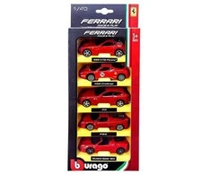 *BBURAGO metalas, 1:43, Ferrari Race+ Play 5-Pk