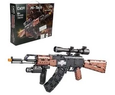CaDA statybinių blokų ginklas AK-47 Kalašnikovo šautuvas realistiškas automatinis šautuvas 738 dienos 8+