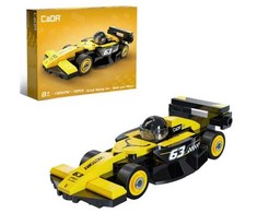 Klocki konstrukcyjne CaDA wyścigówka Samochód wyścigowy Circuit Racing Car Juodas &amp; Geltona 70 dalys