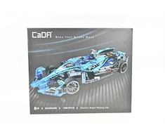 CaDA statybiniai blokai Didelis lenktyninis automobilis 60 cm Sportinis automobilis Elektrinis Super Racing Car Žydra lenktyninis automobilis Važiuoklė 1667 dalys