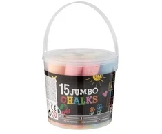 Ccg Mz Import Grafix Grafix stora šaligatvio kreida, didelė, 15 vienetų, 6 spalvos kibire