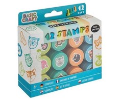 Grafix Antspaudai vaikams, 12 vnt. ANIMALS savaiminio rašalo Moxy antspaudų rinkinys