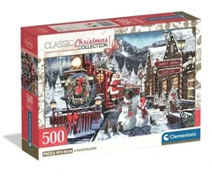 Clementoni CLE dėlionė 500 XMasColl.Traukinių stotis su sniegu.35627