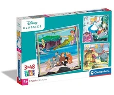 Clementoni Dėlionė 3x48 vnt. - Disney klasika
