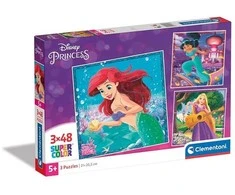 Clementoni Dėlionė 3x48 vnt. - Disney princesė