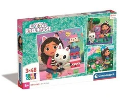 Clementoni Dėlionė 3x48 vnt. - Gabby's Dollhouse