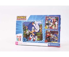Clementoni Dėlionė 3x48 vnt. - Sonic
