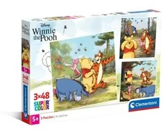 Clementoni Dėlionė 3x48 vnt. - Mikė Pūkuotukas