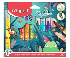 Flomasteris Maped ColorPeps Jungle Fever Jumbo 12 vnt.