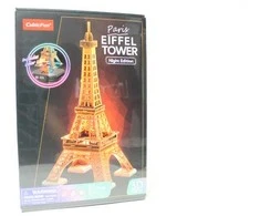 CubicFun Puzzle Eifelio bokšto 3D dėlionė (naktinė versija)