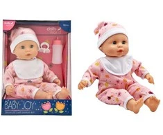 WORLD Lėlių pasaulis LĖLIŲ PASAULIS BABY JOY LĖLĖ 38 CM - ROŽINIS APRANGA