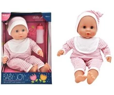 WORLD Lėlių pasaulis LĖLIŲ PASAULIS BABY JOY LĖLĖ 38 CM - DRYŽIAI DRABUŽIAI