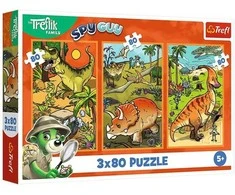 Dėlionė 3x80 Trefliki w wiecie dinozaurów 34888