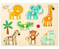 Medinis dėlionė Smily Play Zoo gyvūnai, 8 elementai