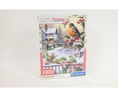 Clementoni CLE dėlionė 1000 Kalėdų kolekcija Robin_HollyBushes 37129