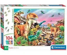 Clementoni Dėlionė 104 vnt. - Dinozaurų žemė