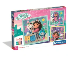 Clementoni Dėlionė 3x48 vnt. - Gabby's Dollhouse