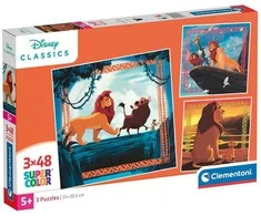 Clementoni Dėlionė 3x48 vnt. - Liūtas karalius