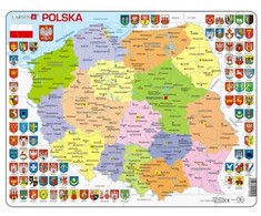 Dėlionė Tactic *****Larsen Polska mapa pilityczna LA-K97 12205