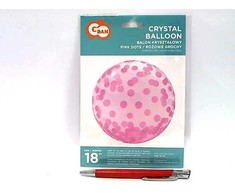 GoDan Crystal balionas su spausdinimo rožinė connetti - 45 cm - 1 pc. universalus